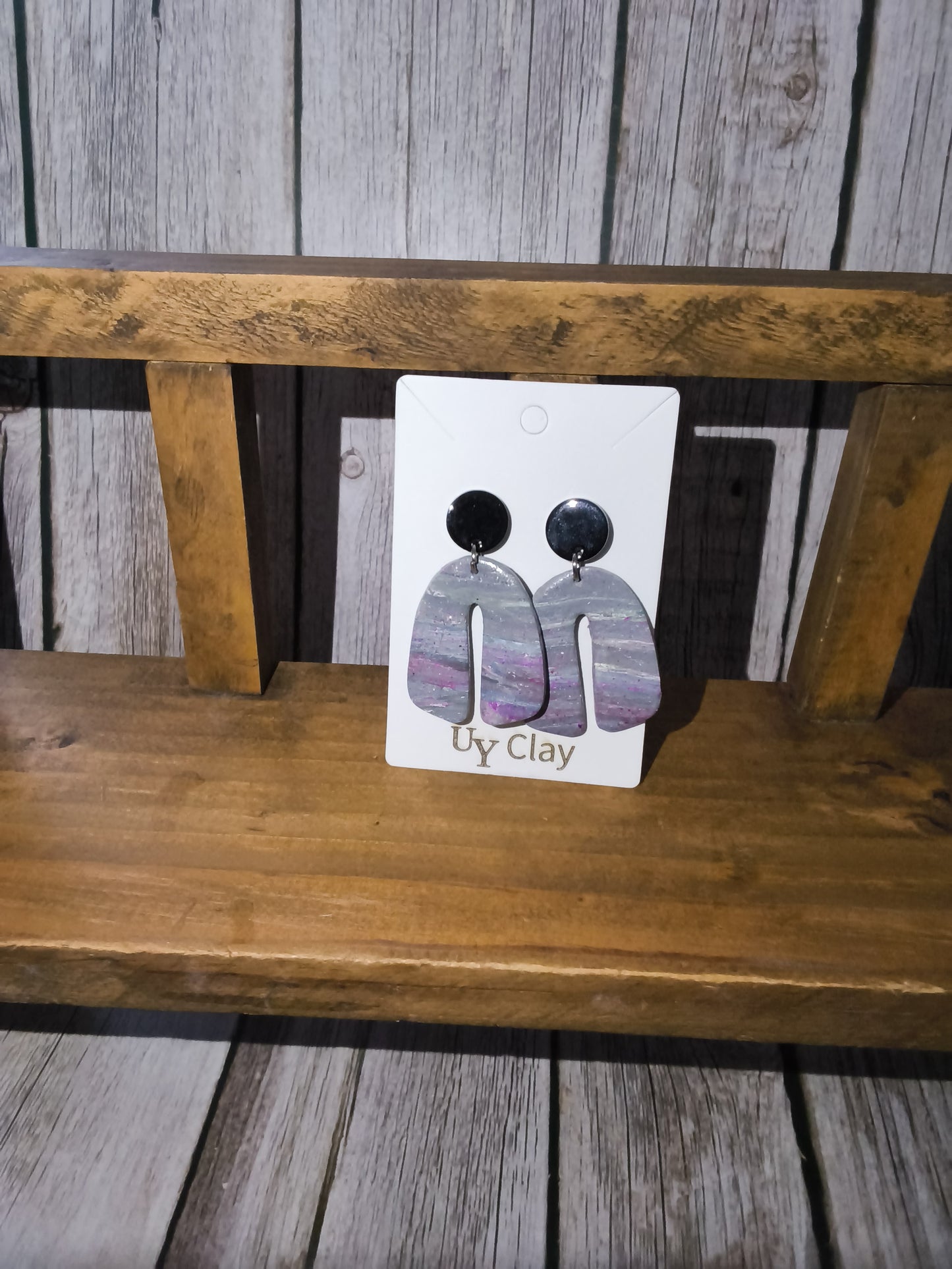 Cosmic Swirl Marbled Arch Statement Earrings