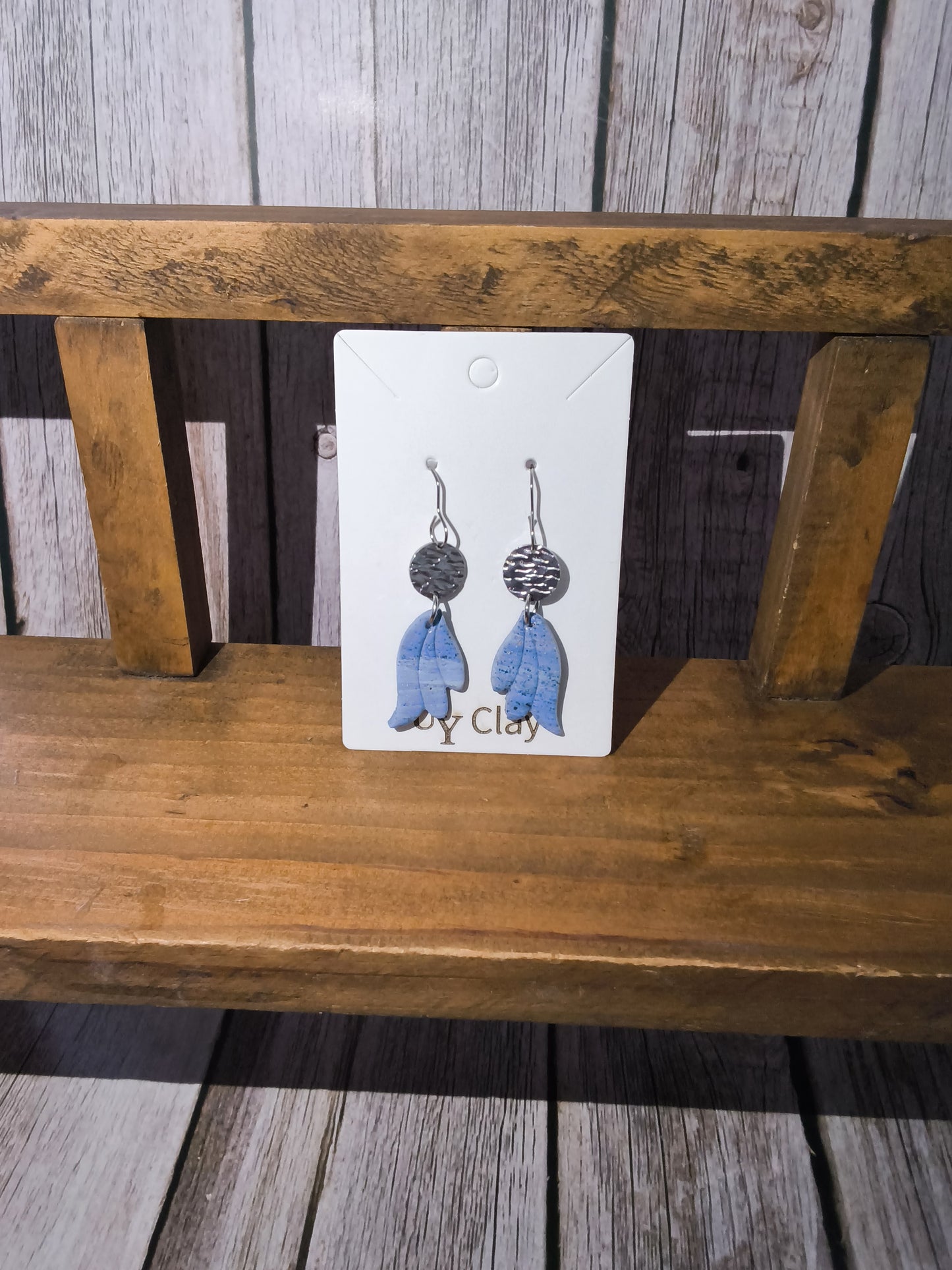 Denim Blue Handcrafted Dangle Earrings