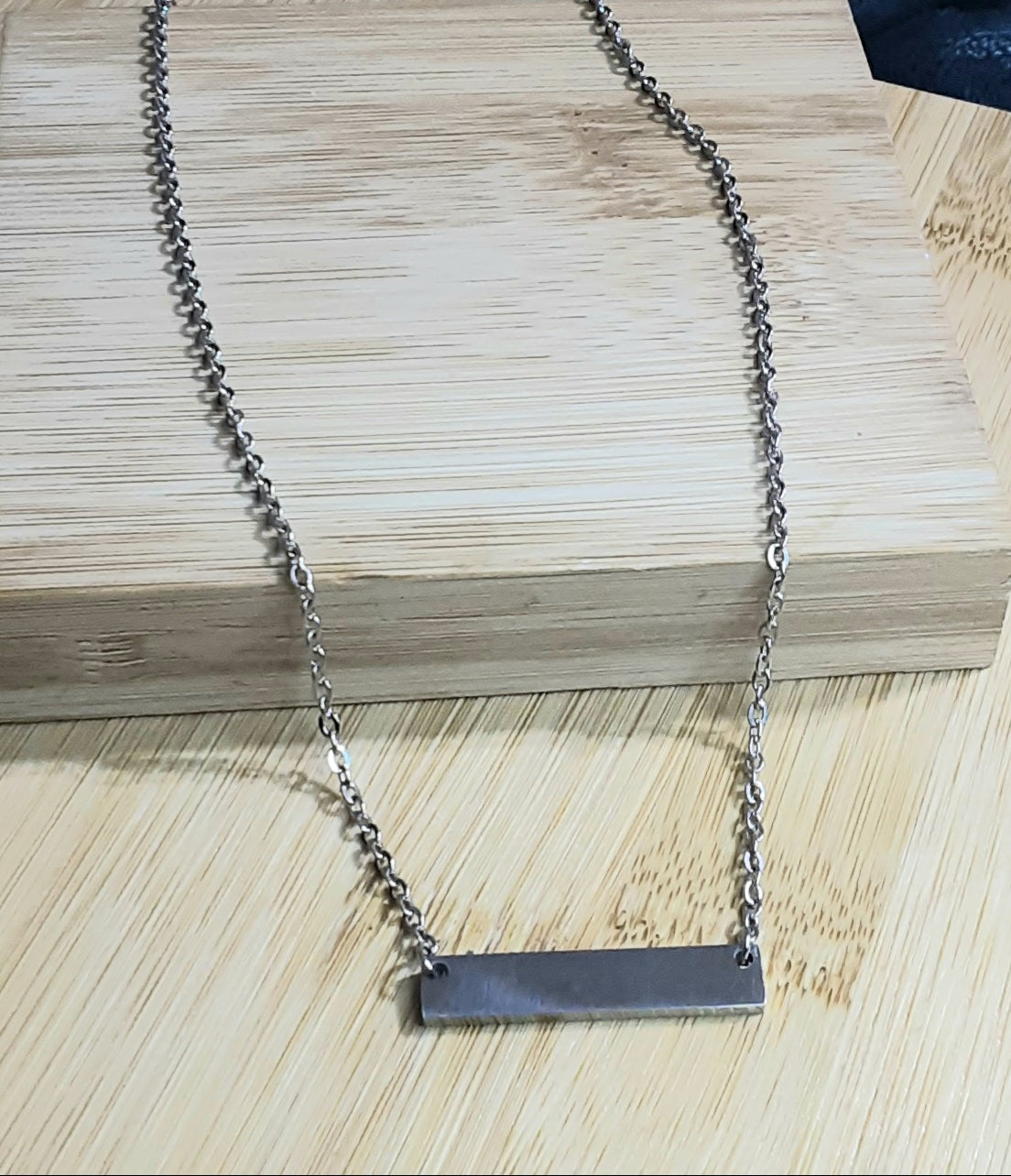 Small Stainless Steel Silver Solid Bar Necklaces