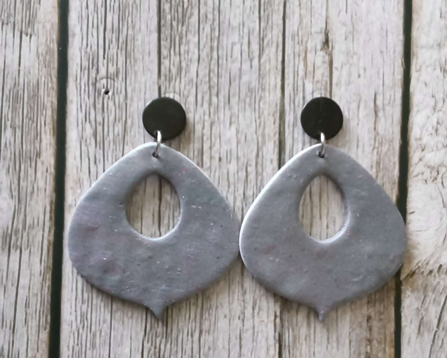 Minimalist Marbled Tear Drop Statement Earrings — Sensitive Skin Safe