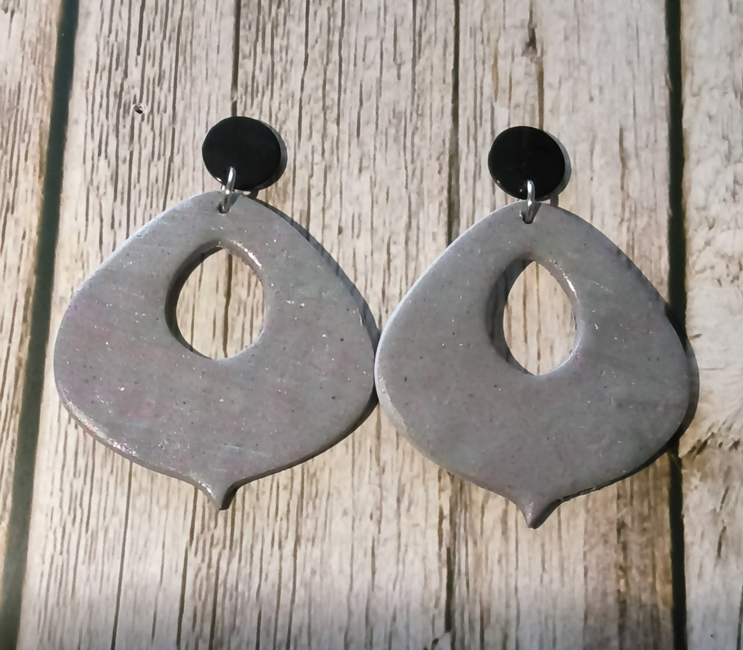 Minimalist Marbled Tear Drop Statement Earrings — Sensitive Skin Safe