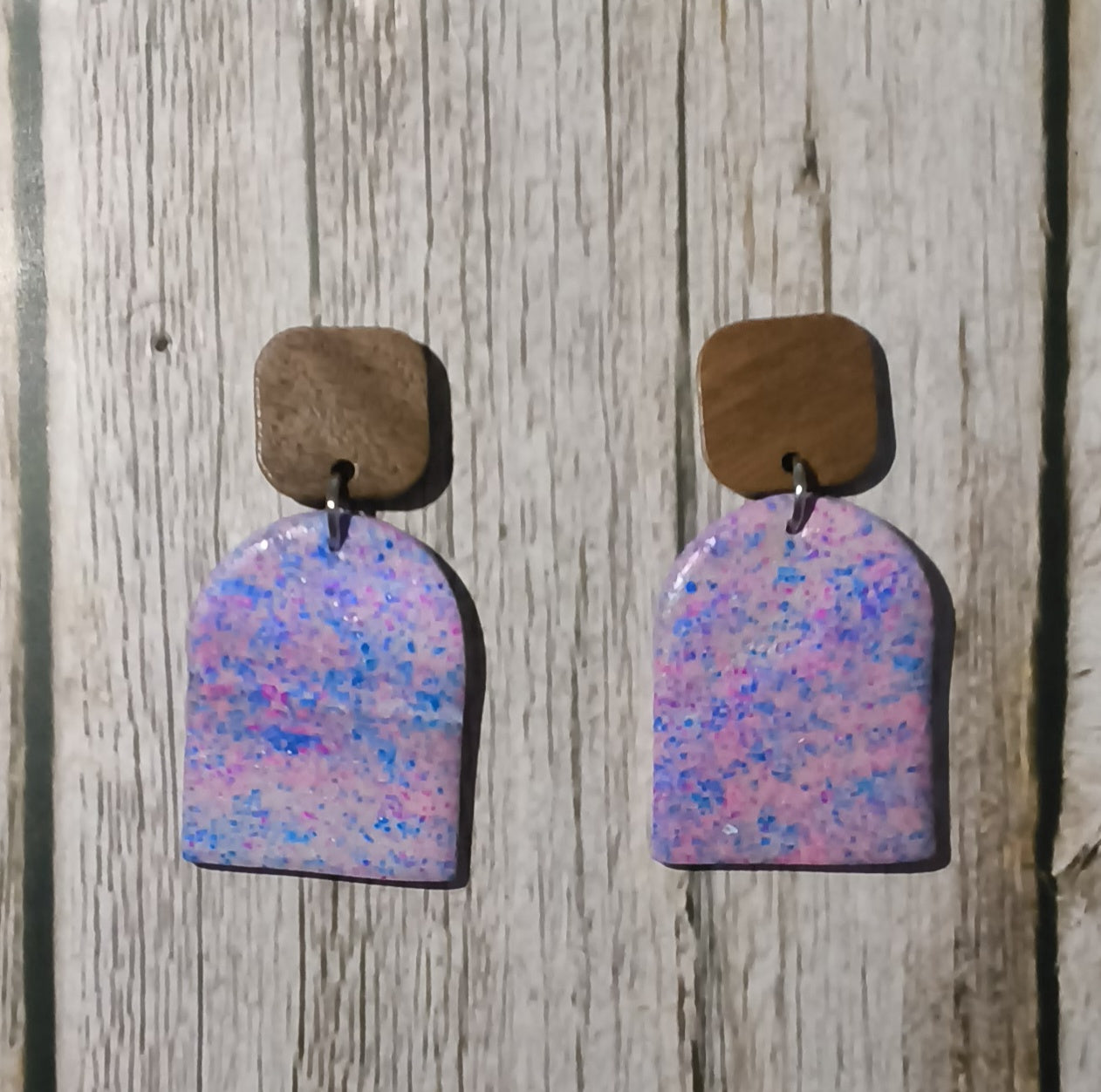 Earthy Pastel Arch Statement Earrings — Sensitive Skin Safe
