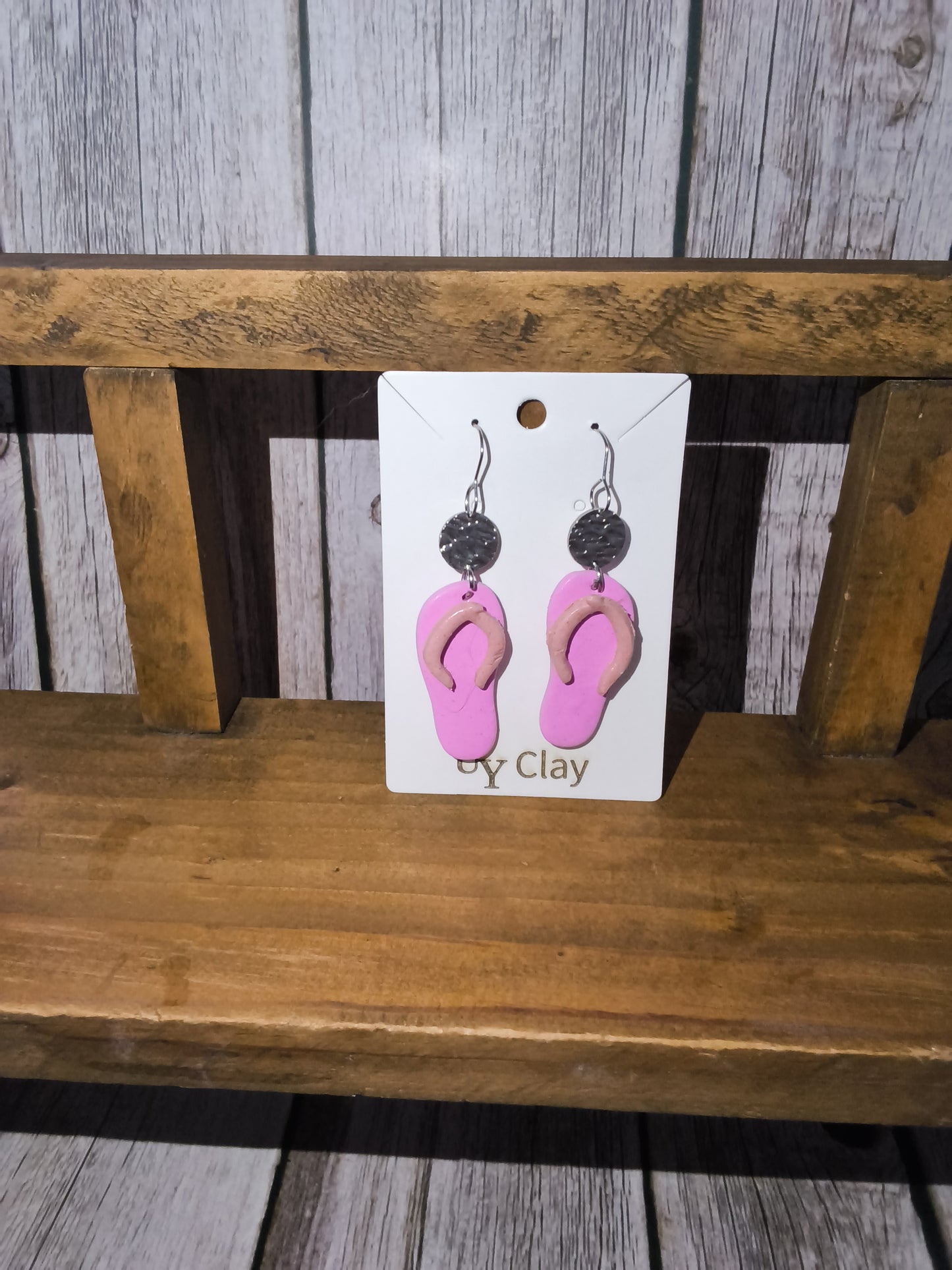 Handmade Polymer Clay Flip-Flop Earrings