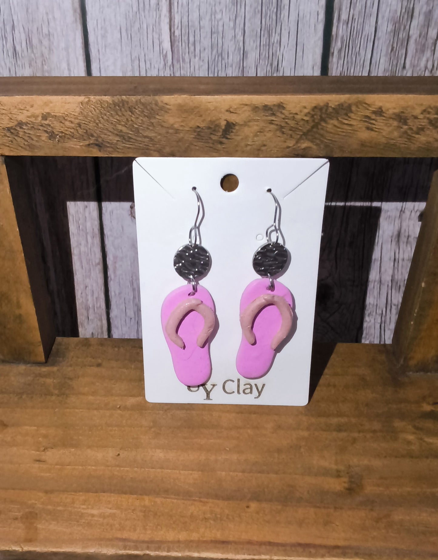 Handmade Polymer Clay Flip-Flop Earrings