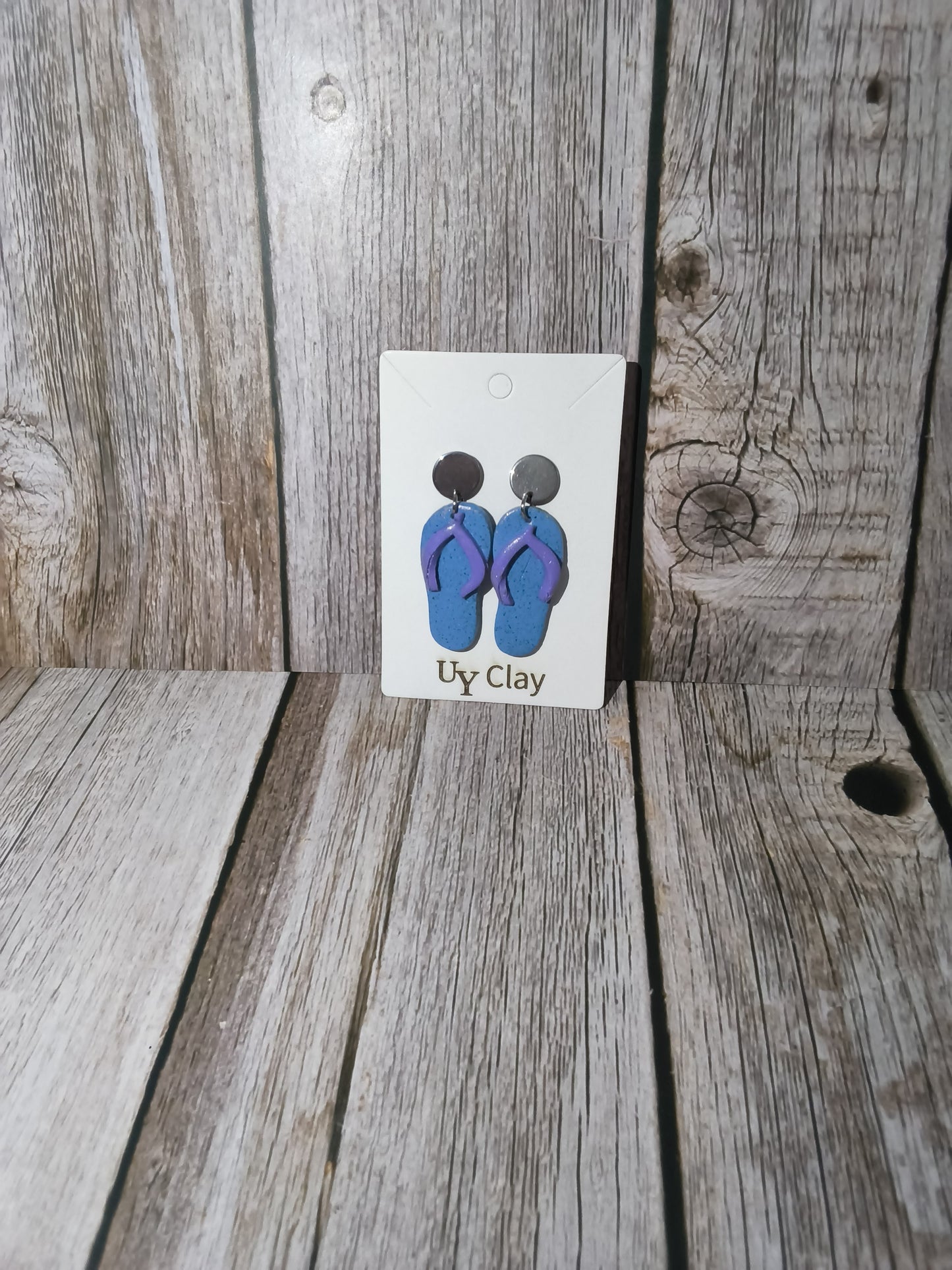 Blue & Purple Flip-Flop Stud Earrings