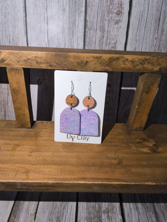 Pastel Speckled Arch Earrings with Earthy Accents