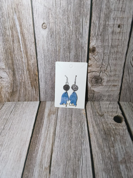Denim Blue Handcrafted Dangle Earrings