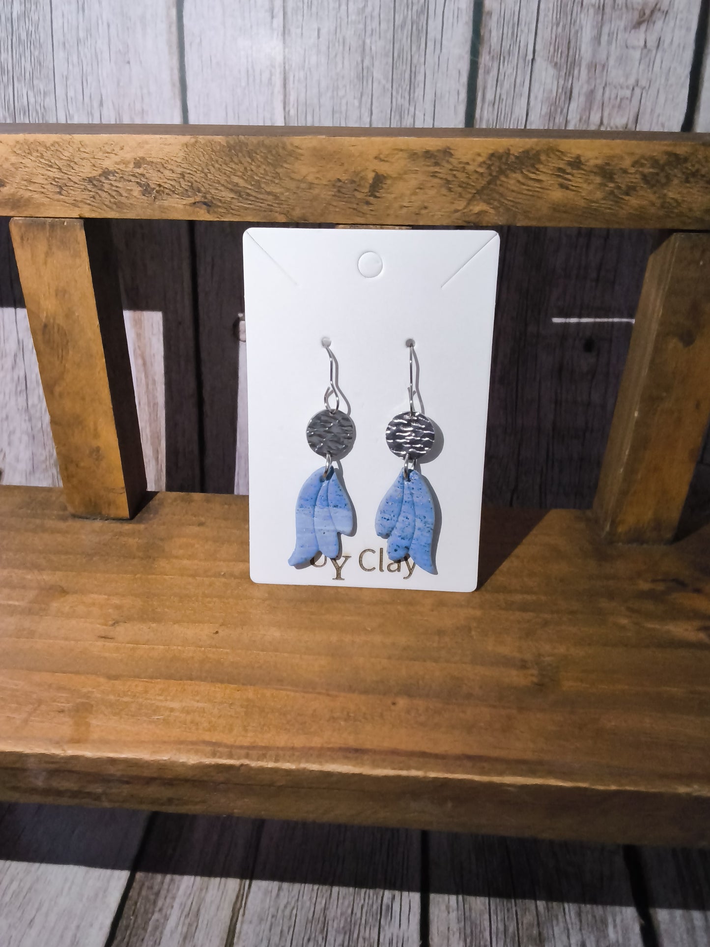 Denim Blue Handcrafted Dangle Earrings