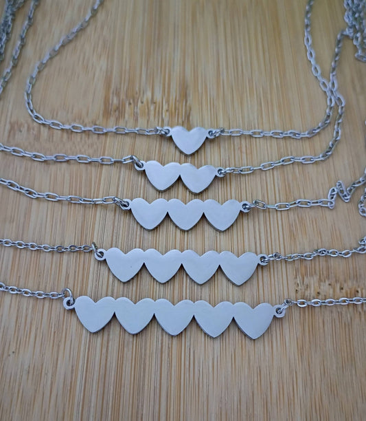 Linked Heart Stainless Steel Necklace