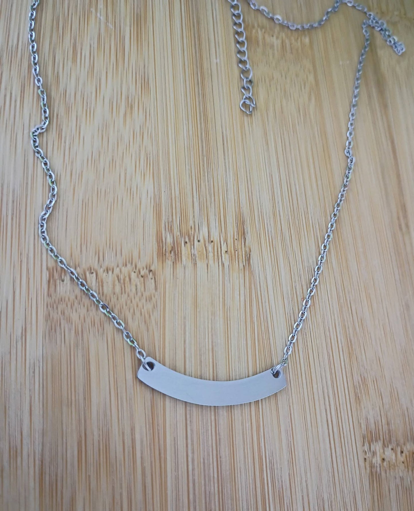 Stainless Steel Curved Bar Necklace