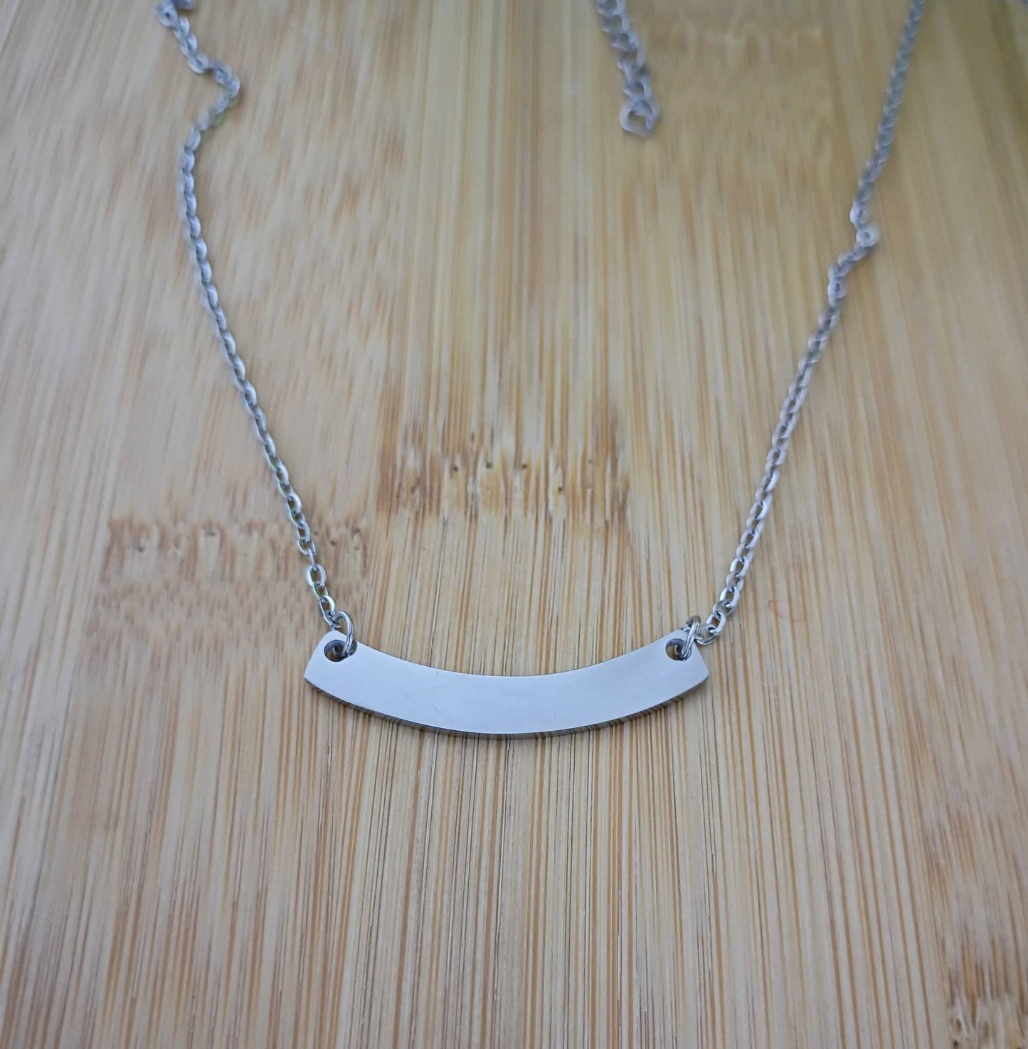 Stainless Steel Curved Bar Necklace