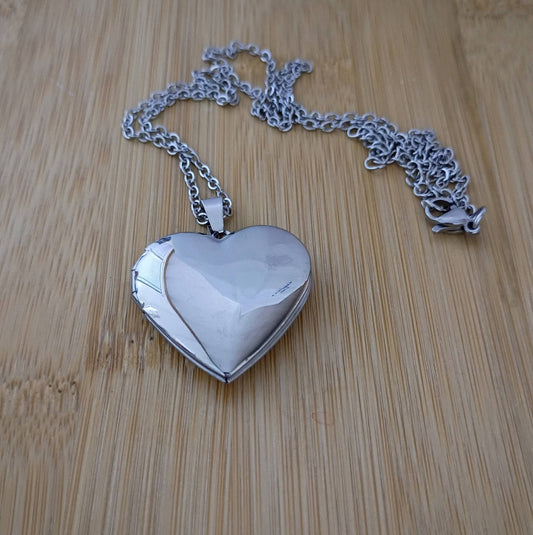 Stainless Steel Heart Locket Necklace