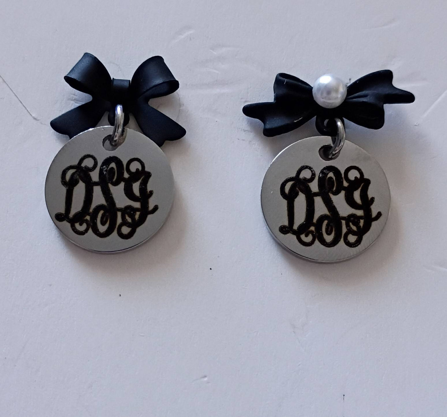 Custom Monogram Bow Stud Earrings - 14 Color Options